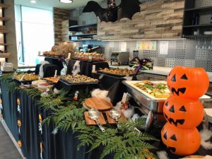 halloween food catering buffet set up